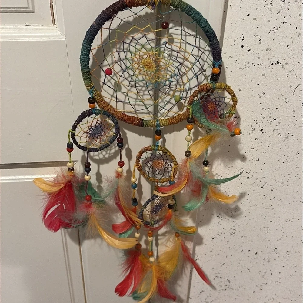 Dream catcher rainbow color dreamcatcher Purple green blue yellow orange EUC